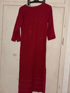 Red Sequin Kurta