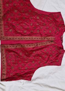 Embroidered Red Ethnic Blouse