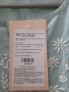 Sea Green Kurta with chikankari Embroid
