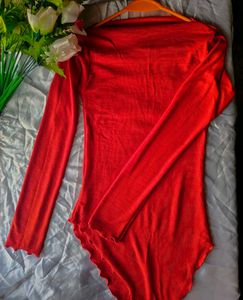 Vibrant Red Off-Shoulder Top