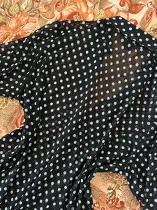 Classic Black Polka Dot Sheer Top
