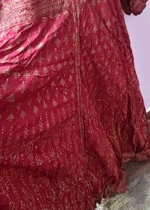 xxl full flared Red gold Printed Kurta