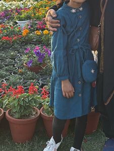 Teal Blue Dress with Matching Bag