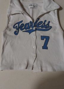 Fearless Graphic Button-Up Top