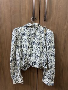 Stylish Printed Twist Front Blouse