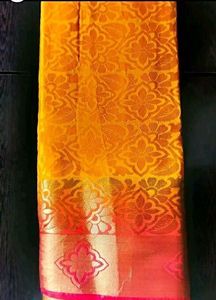 Yellow & Orange Silk Saree