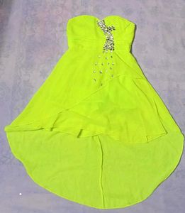 💚✨NEON GREEN EMBELLISHED TUBE DRESS FOR WOMEN