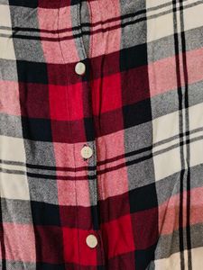 Red Plaid Flannel Top