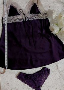 Lace Trimmed Silk Camisole Set