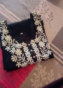 Stylish Black Embroidered Kurta