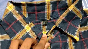 Plaid Cotten mix Crop Top Shirt
