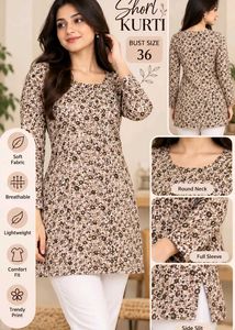 Floral Print Short Kurti