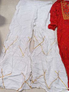 Vibrant Red Bandhani Kurti