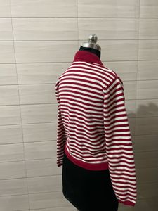 Hong kong 🇭🇰 Striped Zip-Up Knit Cardigan