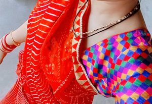 BEAUTIFUL LEHRIYA SAREE WITH SLIM BORDER
