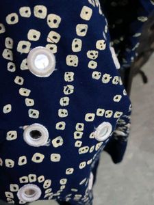 Navy Blue Bandhani Kurta Set