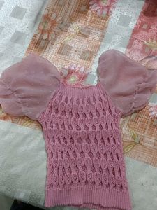 (Combo 2) Pink Cute Knit Top, Backside -4th Pictur