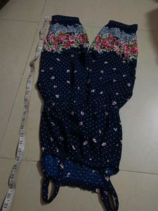 Kids Navy Floral Jumpsuit