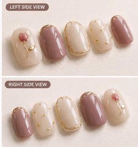 Handmade Nail Art Cateye With Flowers Design💅🩷