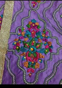 Purple Embroidered unstitched