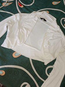White Cropped Bolero Shrug