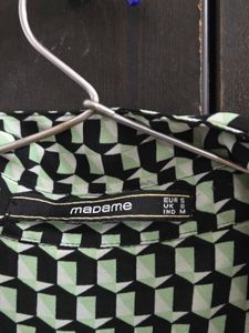 Madame Polka Dot Printed Collar Flared Dress