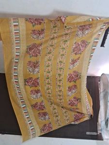 Elegant Yellow Floral Saree