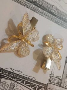 Pretty Golden Butterfly Hair Clip Set