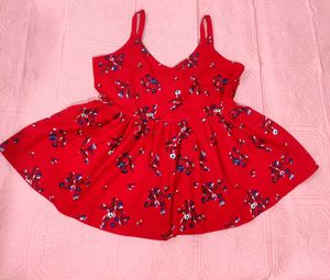 Charming Red Floral Summer Dress