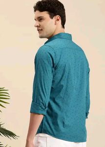 Stylish Men's Teal Printed Shirt