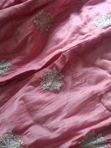 Embroidered Pink Cotton Kurta