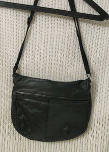 vintage Black Leather Handbag