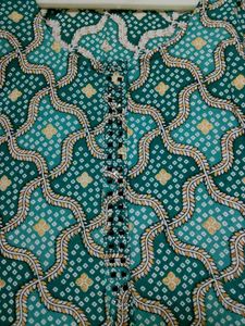Green Bandhani Print Kurta
