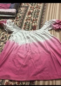 Off-Shoulder Dip-Dye Top