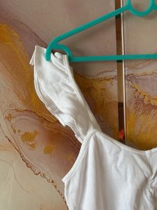 White Ruched Tank Top