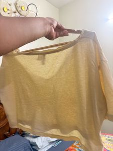 ON SALE!!H&amp;M Yellow V-Neck Cropped Top