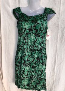 4529. Green Floral Mini Dress