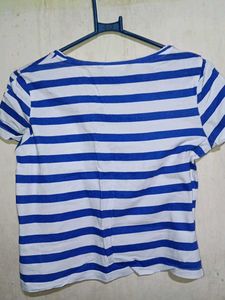 Blue and White Striped T-Shirt