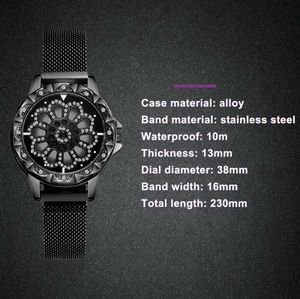 🌸Black Luxury Rotating Floral Dial Watch