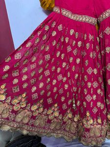 Stunning Pink &amp; Gold Embroidered Lehenga Choli