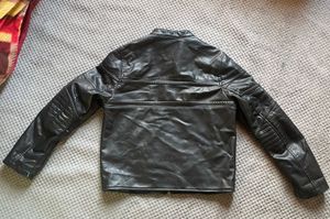 Black Faux Leather Biker Jacket 152CM