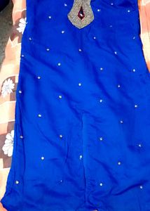 Electric Blue Chandheri Silk Kurti🌟