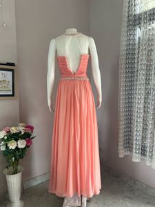 Elegant Coral Empire Waist Gown
