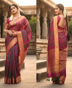 Elegant Maroon & Green Silk Saree