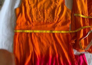 Vibrant Ombre Sleeveless Ethnic Gown