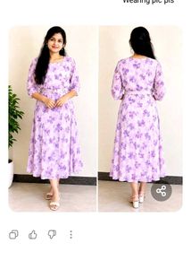 Lilac Floral Midi Dress