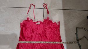 Satin Nightgown with Lace Trim