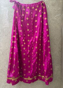 Vibrant Pink Polka Dot Skirt/ Lehenga