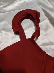 Red Push-Up Bra with Bow Detail