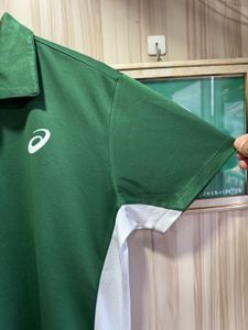 ASICS Green White DriFit Polo T-Shirt